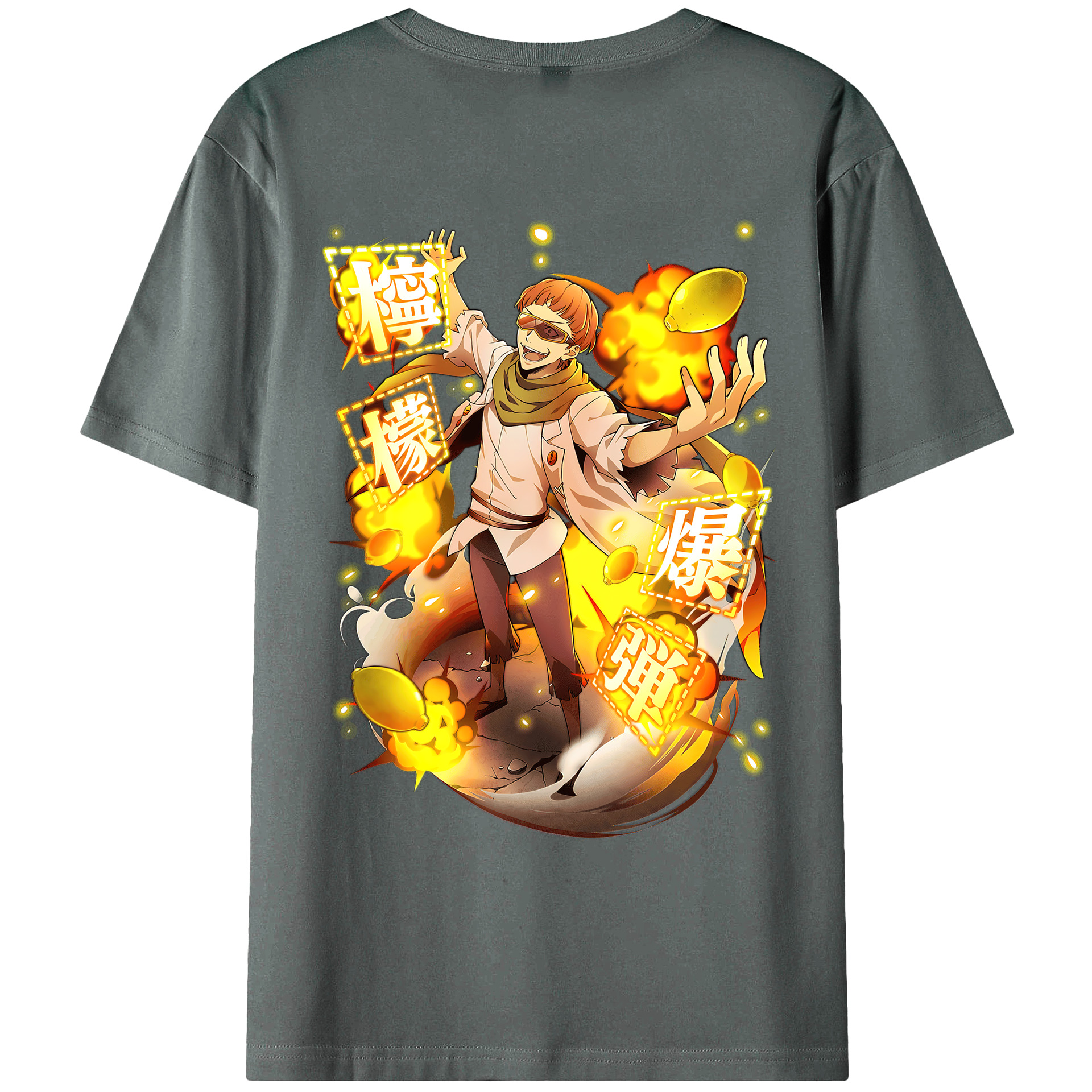（画像用） 文豪ストレイドッグス Bungo Stray Dogs 綿100％ メンズ半袖Tシャツ（バックプリント） 通気性